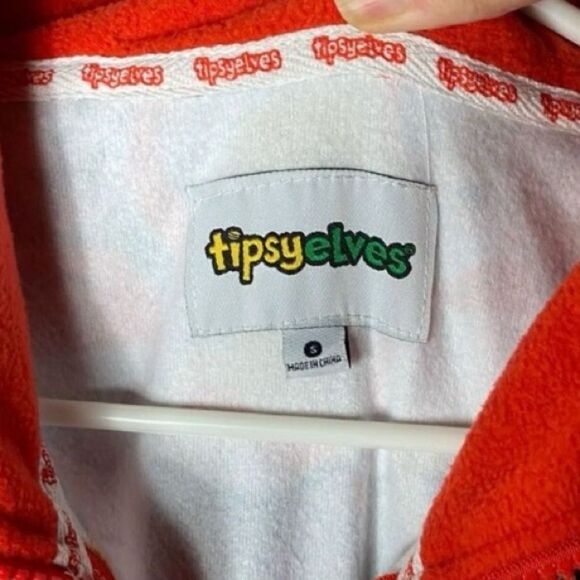 Tipsy Elves Meowy Catmus Unisex Holiday Christmas Jumpsuit One Piece Sz Small - Picture 7 of 7